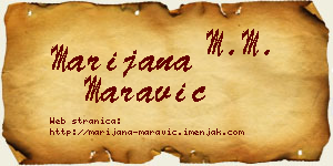 Marijana Maravić vizit kartica